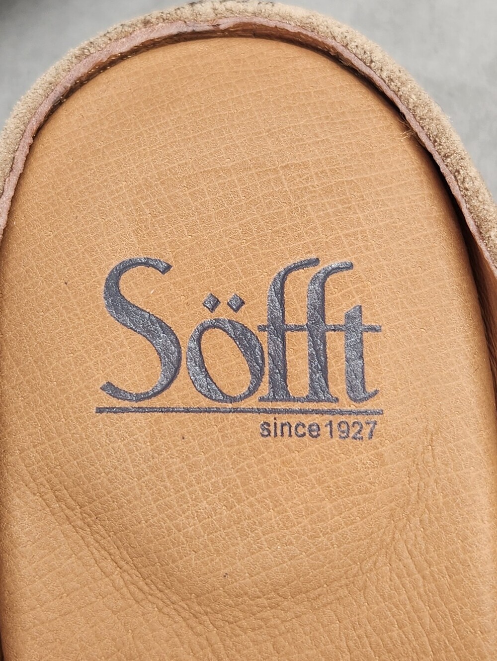 Sofft Mules 7.5 Pastel Beige Sand Suede Trinity Effortless Chic Comfort New $135 - Picture 14 of 16